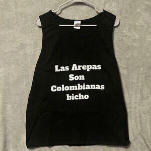 Las Arepas Son Colombianas bicho Black Tank Mens Xl Spanish Colombian Cake Funny